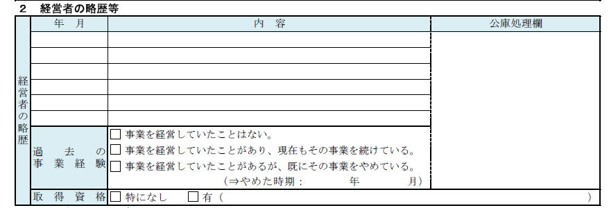 お役立ち情報 経営者の経歴等の書き方 名古屋事業計画書作成代行センター